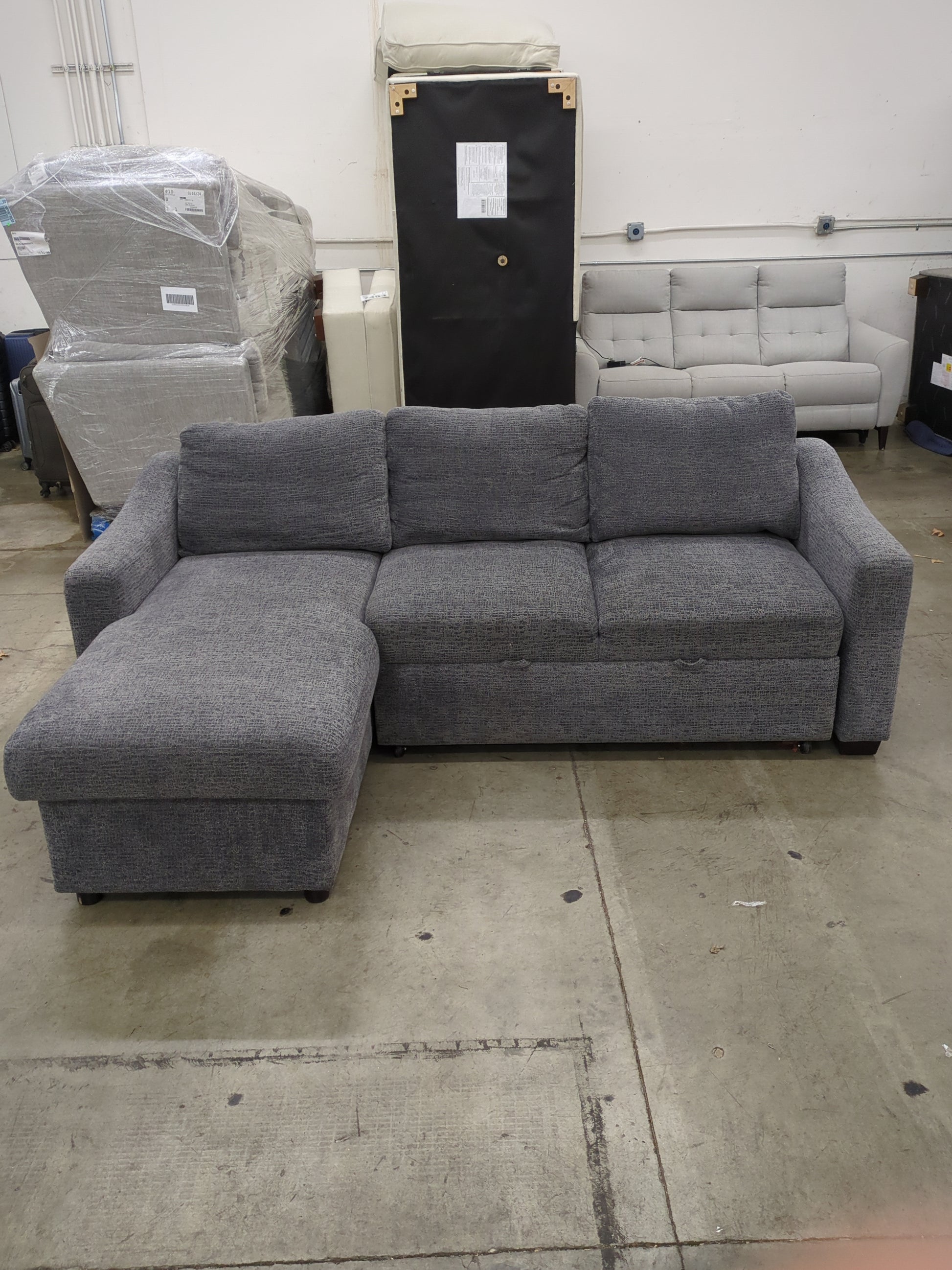 Coddle Aria Fabric Sleeper Sofa with Reversible Chaise - Retail $1999