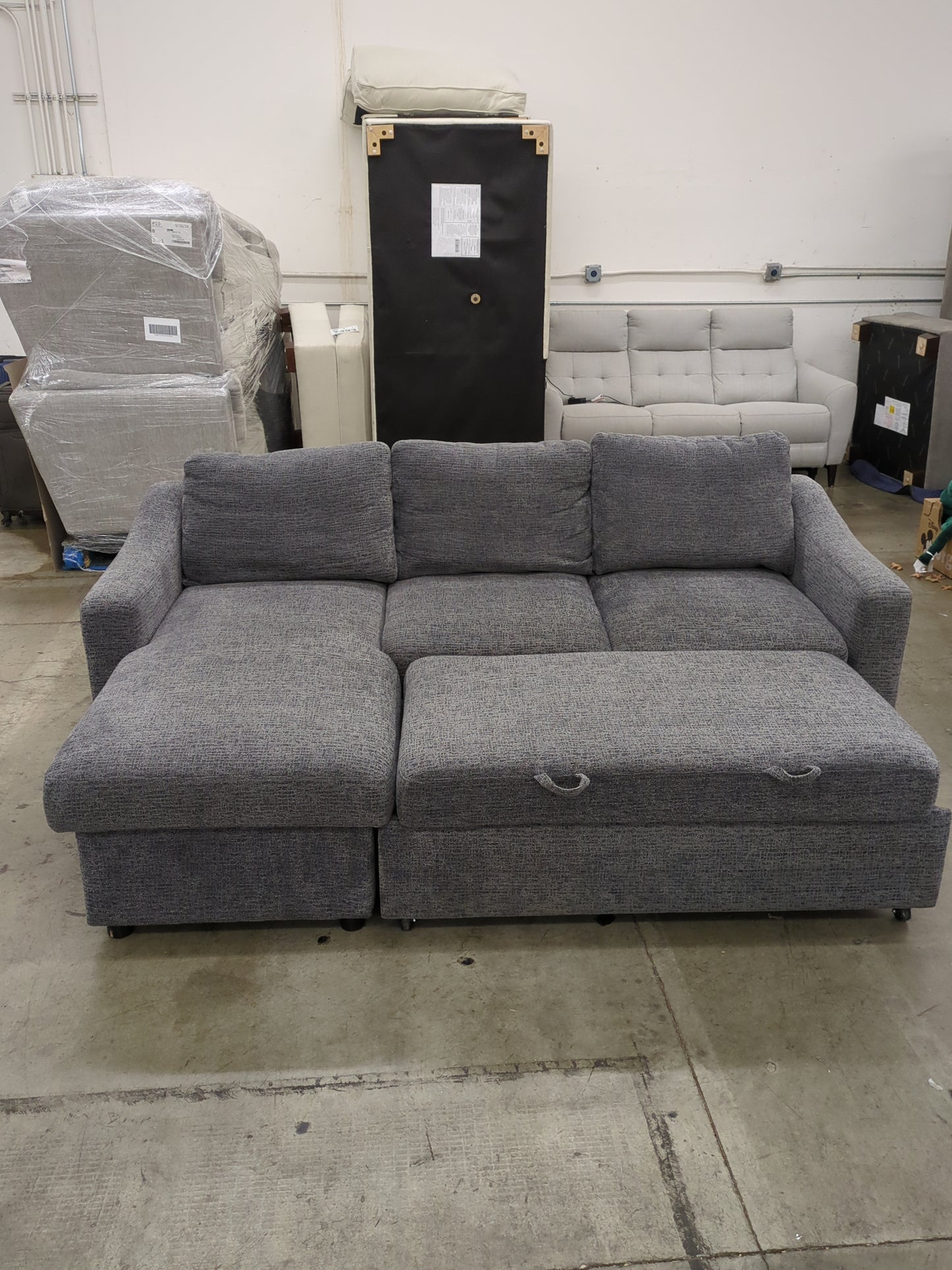 Coddle Aria Fabric Sleeper Sofa with Reversible Chaise - Retail $1999
