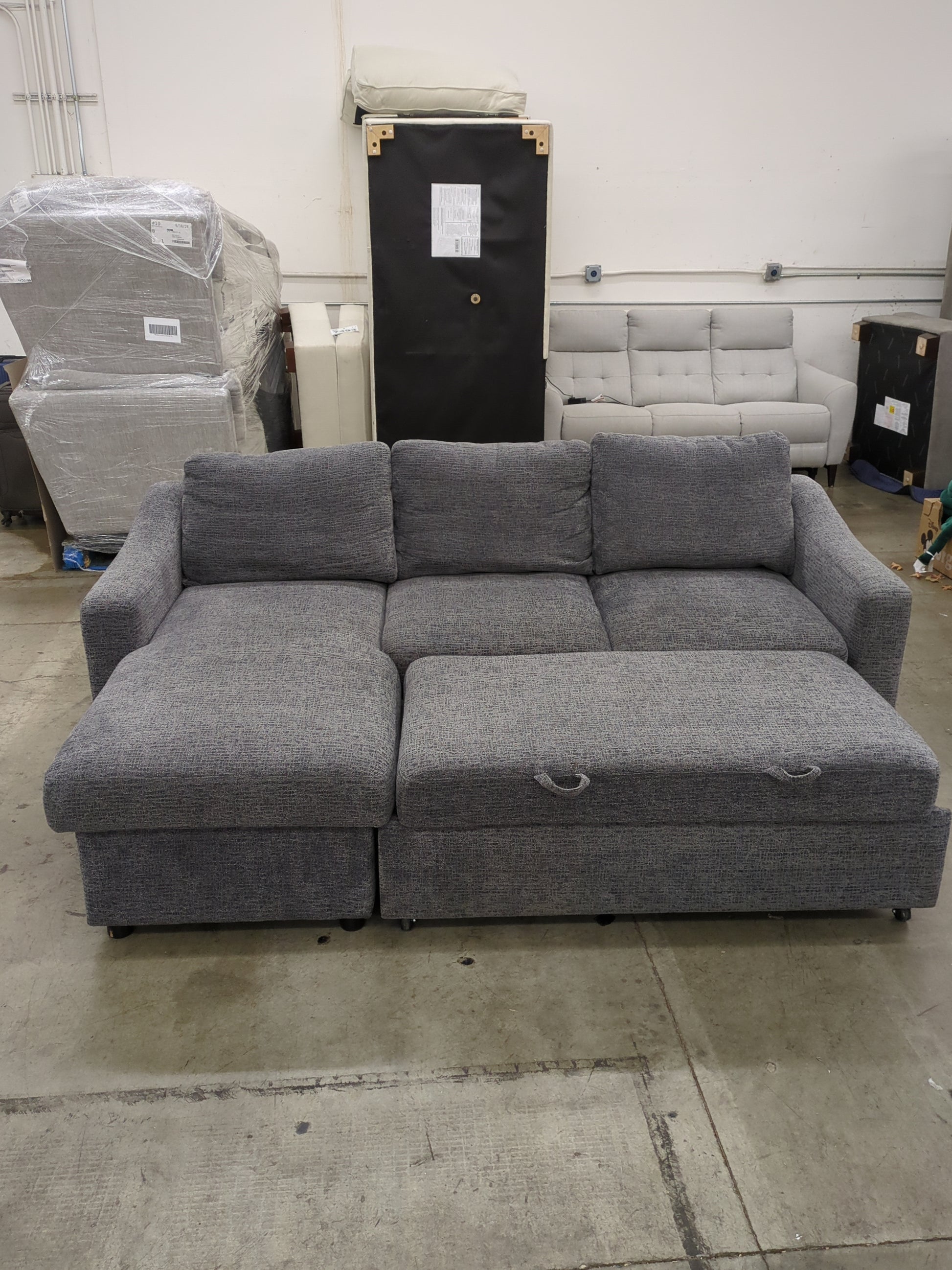 Coddle Aria Fabric Sleeper Sofa with Reversible Chaise - Retail $1999