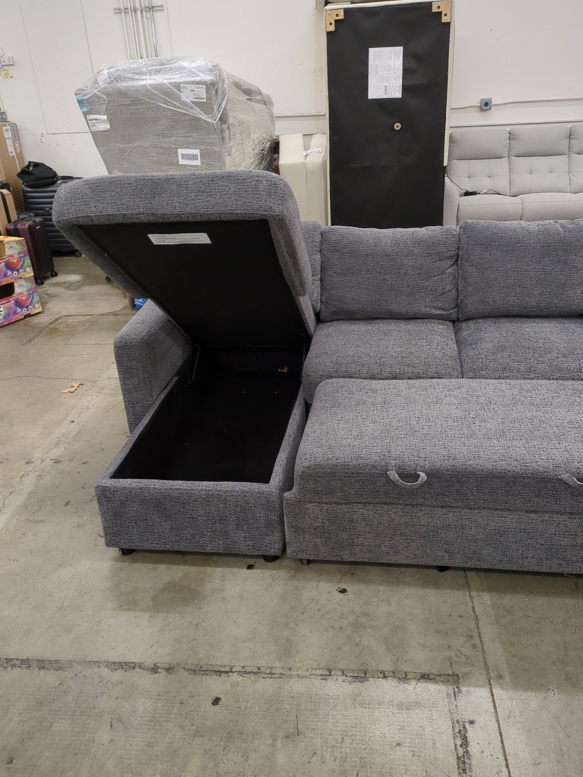 Coddle Aria Fabric Sleeper Sofa with Reversible Chaise - Retail $1999
