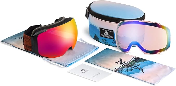 Nordik HOD Magnetic OTG Diamant Ski Goggles Men Women Bonus lenses Anti-Fog OTG for Snowboarding Skiing 100% UV protection - Retail $94