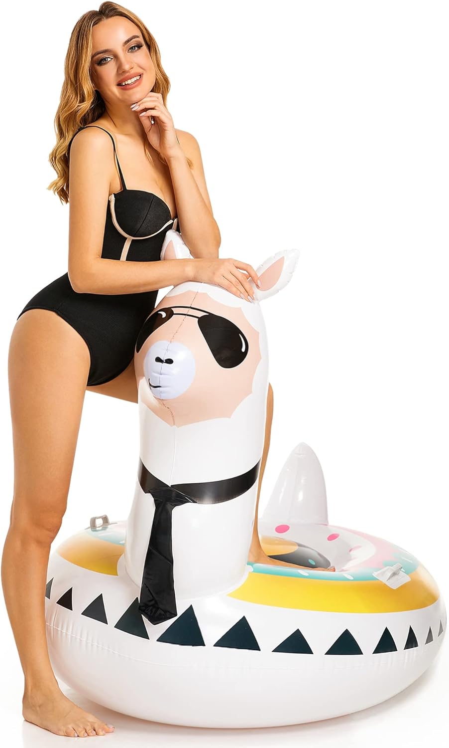 Inflatable Llama Pool Float, 51" Fiesta Alpaca Pool Floaties, Novelty Fun Water Inflatable Ride-On for Summer Swimming Pool Party Decoration Toys for Adults