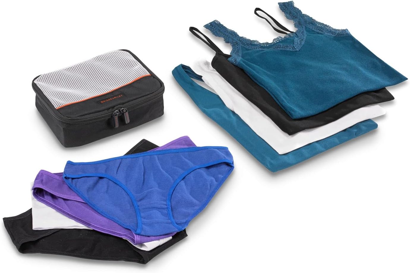 Briggs & Riley 3 Pack Zippered Packing Cubes/Luggage Organizers for Travel, Black, Small