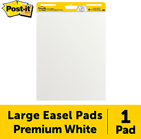 Post-it Super Sticky Easel Pads, 25 in x 30 in, 1 Pad, 30 Sheets/Pad, Great for Virtual Teachers and Students, White