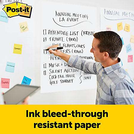 Post-it Super Sticky Easel Pads, 25 in x 30 in, 1 Pad, 30 Sheets/Pad, Great for Virtual Teachers and Students, White