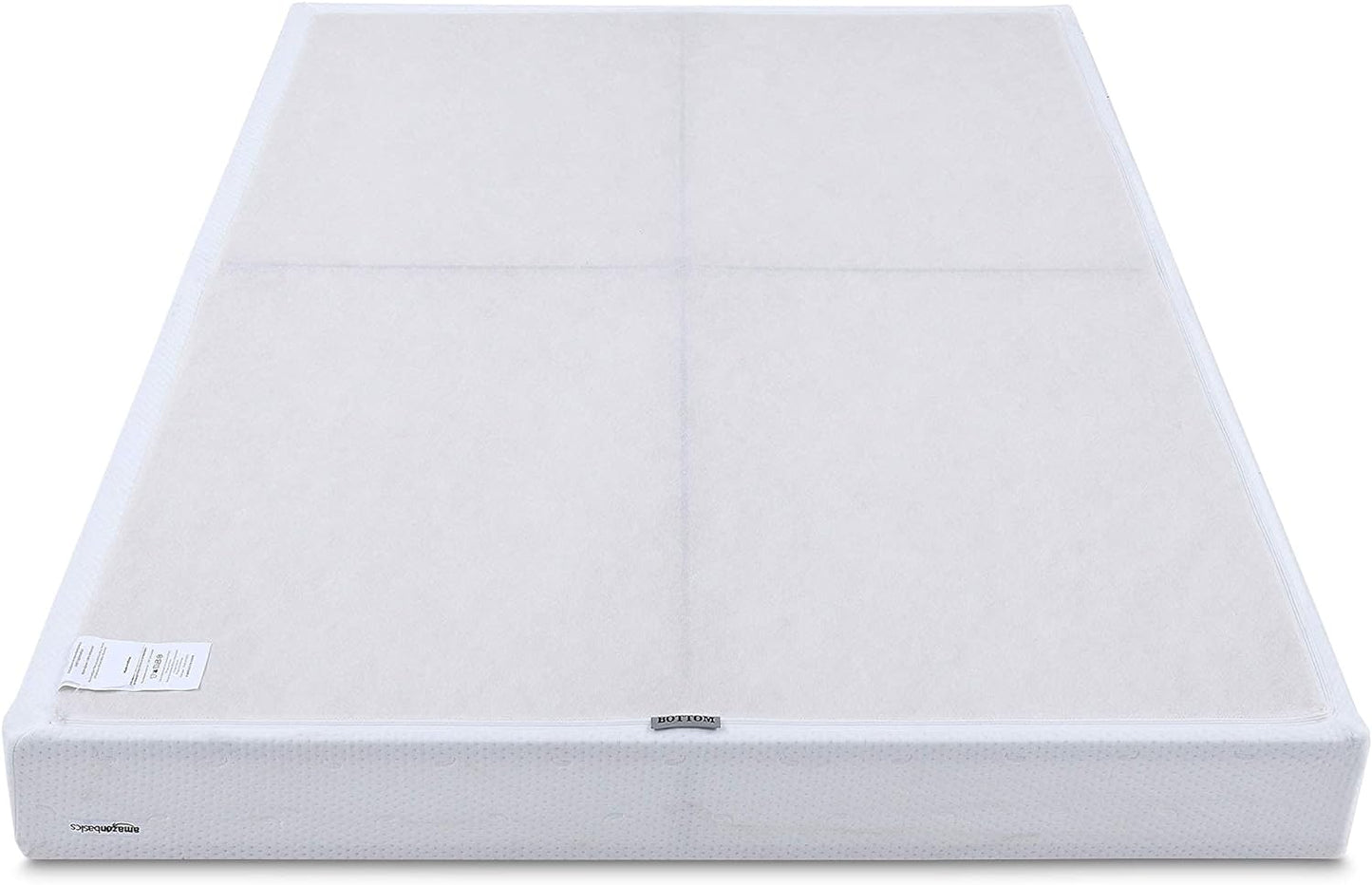Amazon Basics Smart Box Spring Bed Base, 7-Inch Height Mattress Foundation, Tool-Free Easy Assembly, Queen, 79"L x 59.5"W x 7"H, White - Retail $120