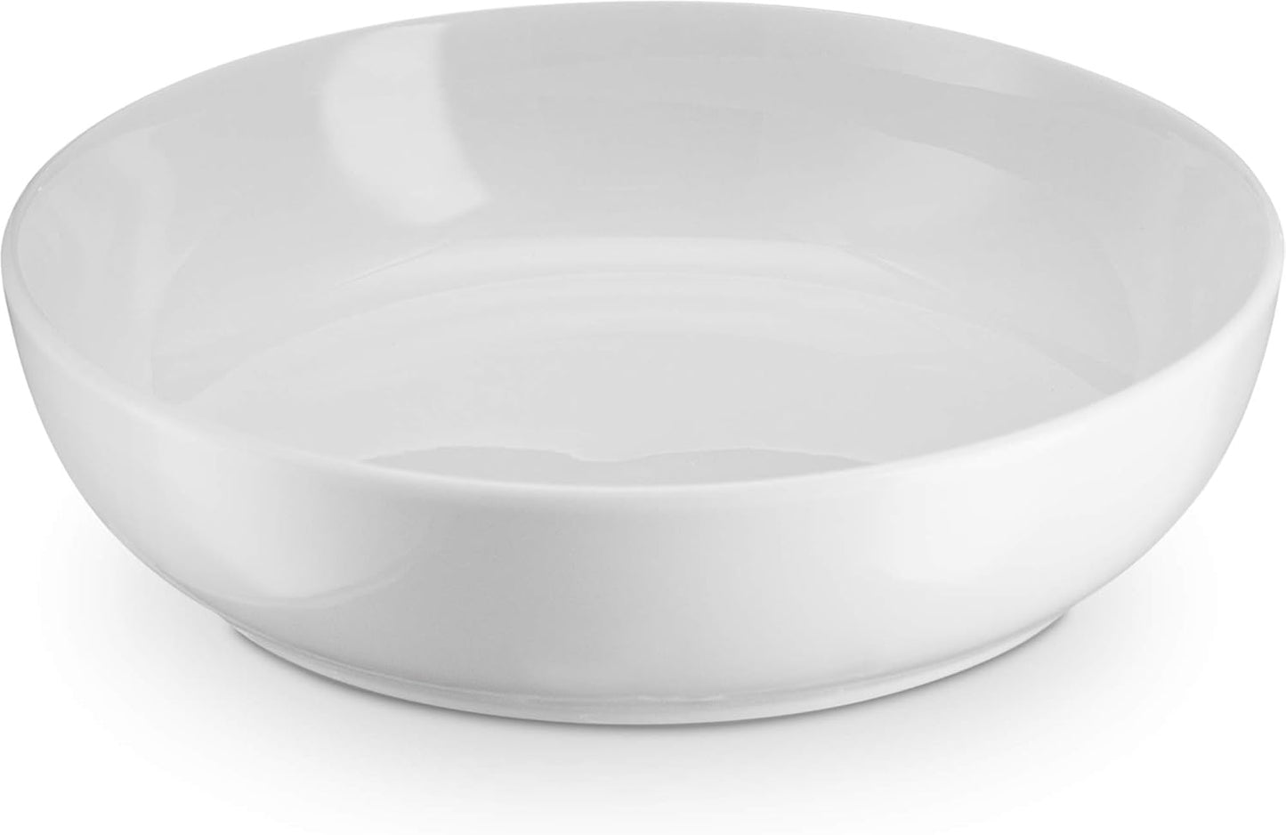 KooK Pasta Bowl, Salad Bowls, Bowls, Serving Bowls, Soup, Ceramic, Large Capacity, Microwave & Dishwasher Safe, Set of 4, 40 Oz, (White) - Retail $25