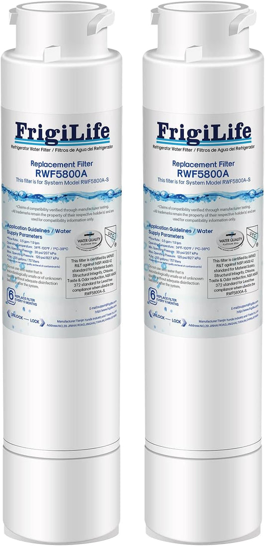 2 Pack RWF5800A Refrigerator Water Filter Replacement for Frigidaire EPTWFU01 EWF02 Pure Source Ultra II, PureSource Ultra 2, SCWFTCTO, GP006, EPTWFUO1, MR022, JO22, BO022, TH-01, DE022, 1007 2PACK