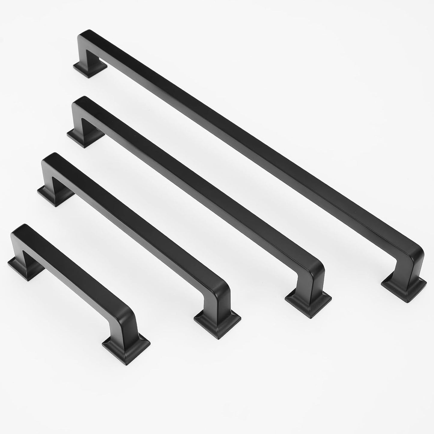 6 Pack Matte Black Kitchen Cabinet Handles - 12-3/5 inch (320mm) Black Drawer Pulls