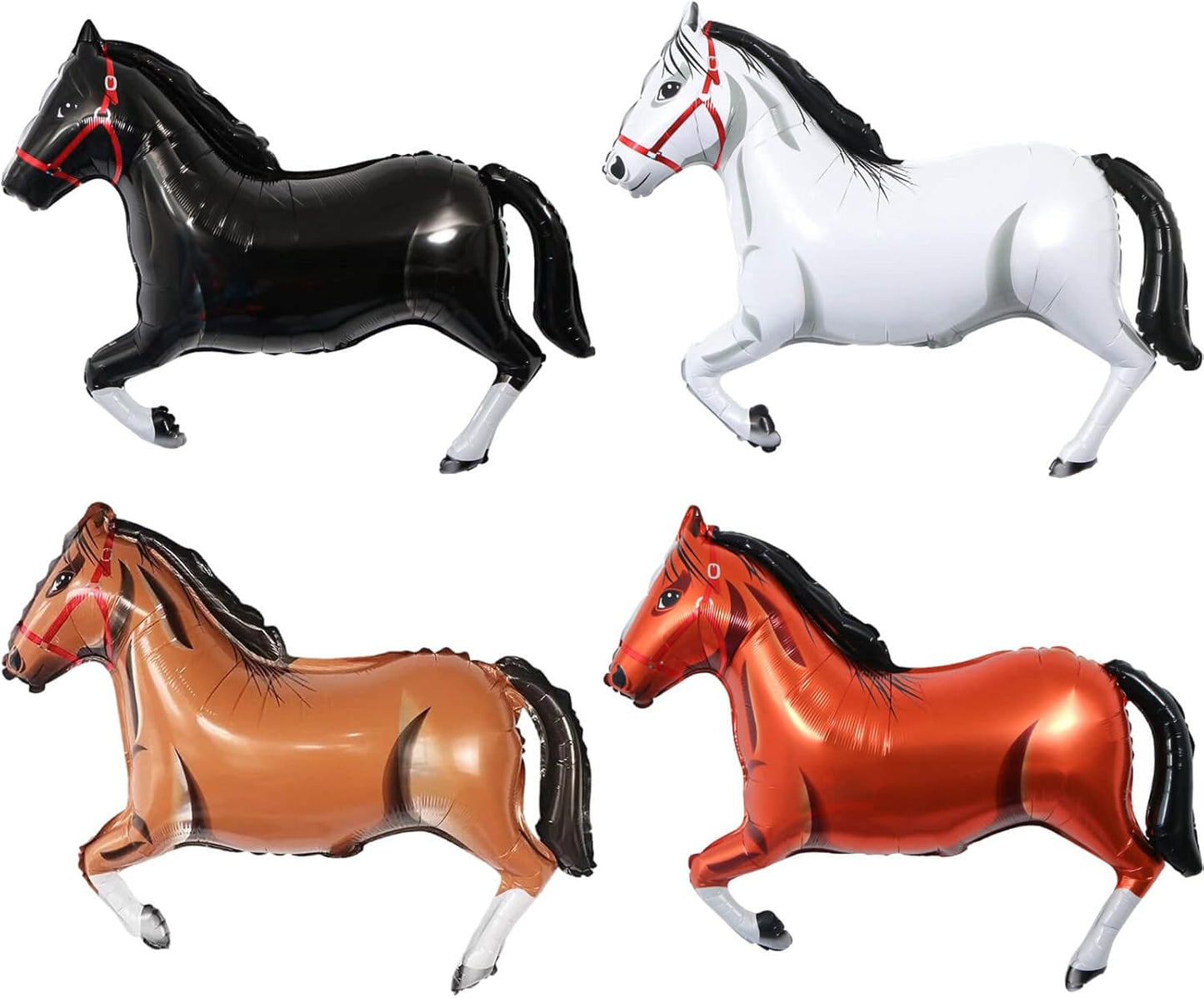 4 Pack Giant Horse Balloons - Horse Themed Party Decorations