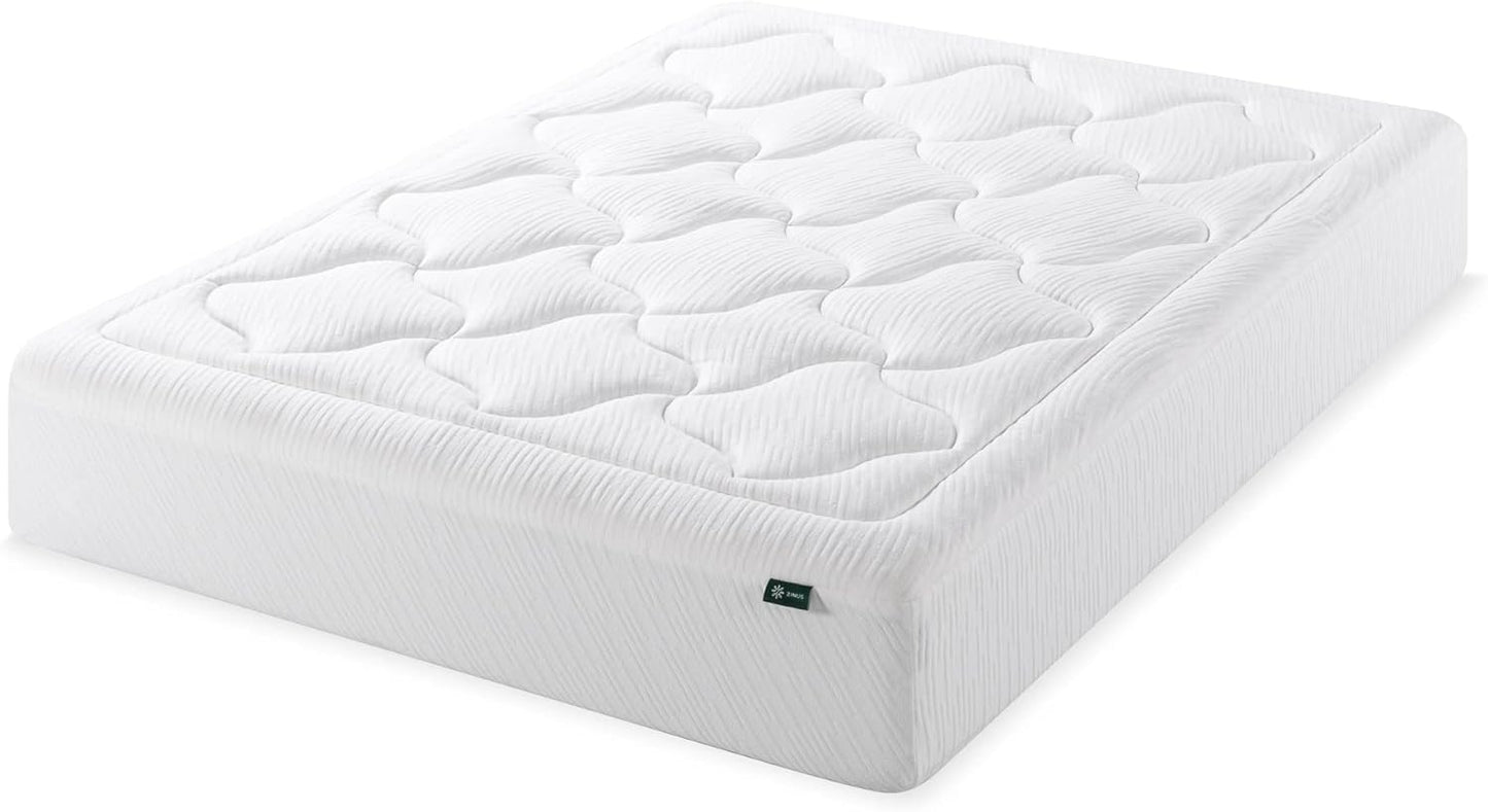 NEW - ZINUS 12 Inch QUEEN Cloud Memory Foam Mattress, Fiberglass Free, Pressure Relieving, Bed-in-a-Box, CertiPUR-US Certified, Queen, White - Retail $399