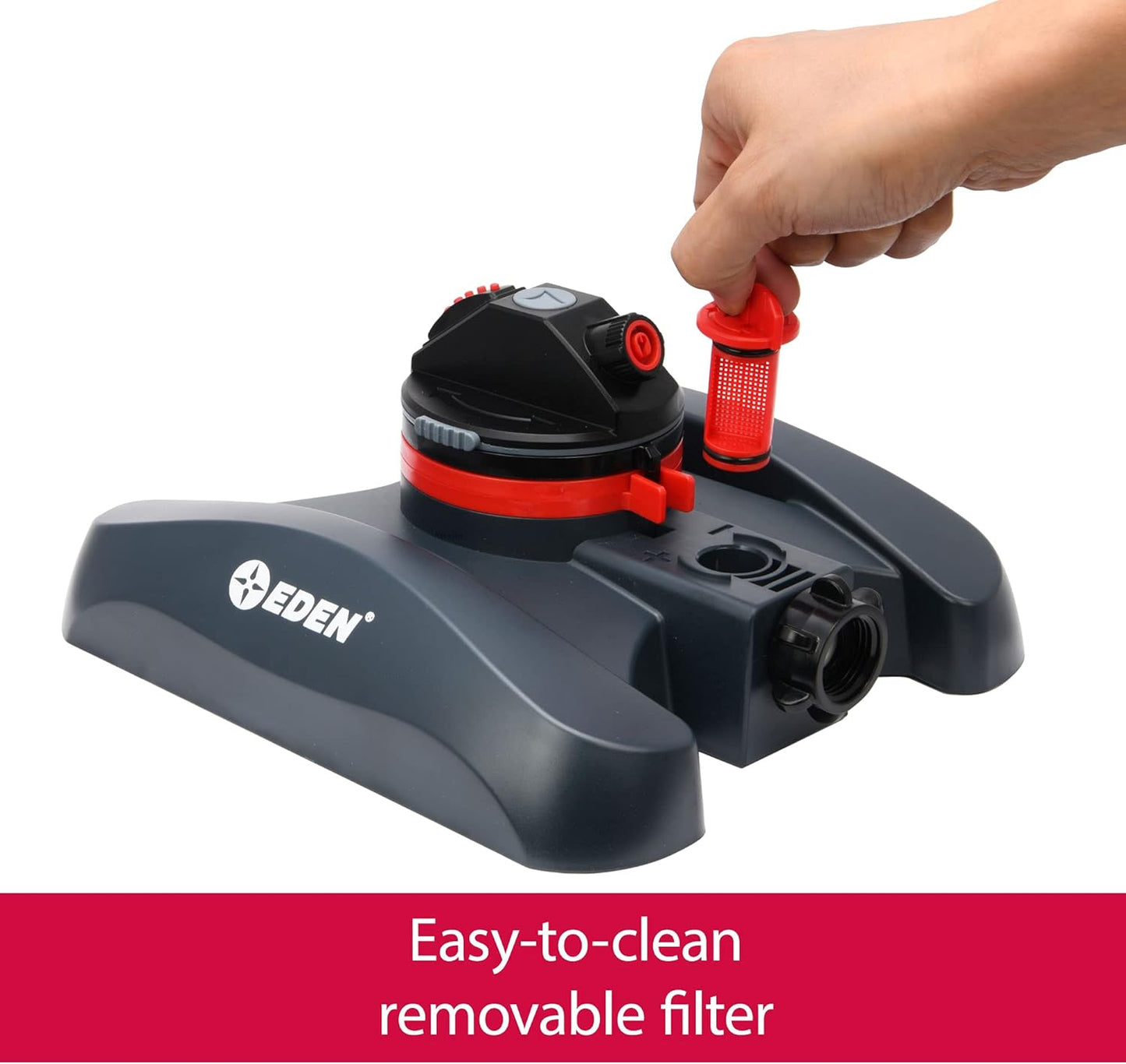 NEW - Eden 94134 2-Pattern Turbo Gear Drive Sprinkler for Yard w/Quick Connect Starter Kit Flow Control with Removable Filter, 360 Degree Coverage - Retail $26