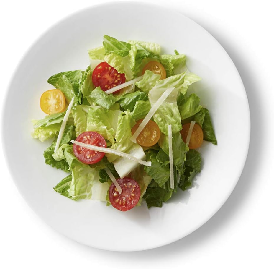 Corelle Vitrelle 6-Piece Salad Plates Set Triple Layer Glass and Chip Resistant, 8-1/2-Inch Lightweight Round Plates, Winter Frost White