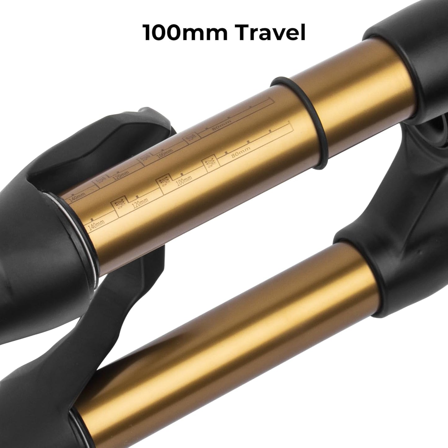 BOLANY 24inch Bike Suspension Air Fork 28.6mm(1-1/8inch)*220mm Thread-Less Straight Steerer 9mm Disc Brake Version MTB Front Fork 100/135mm Travel - Retail $120