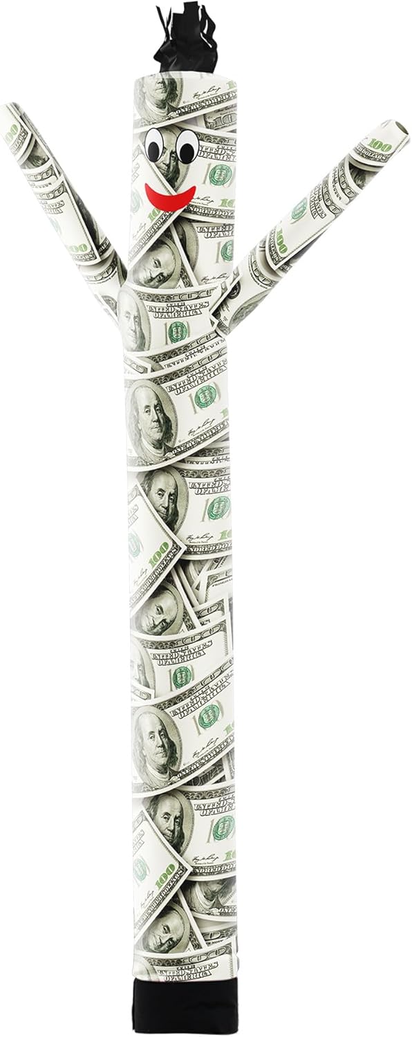 LookOurWay Air Dancers Inflatable Tube Man Attachment - 10 Feet Tall Wacky Waving Inflatable Dancing Tube Guy for Business Promotion - Blower Not Included - Character Money Themed - Billionaire
