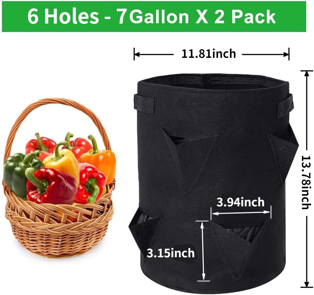 Strawberry Grow Bags, 2 Pack Strawberry Planter with Holes Grow Pockets