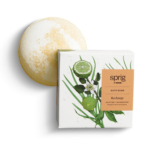 Sprig by Kohler Bergamot + Lemongrass Bath Bomb - Recharge - Retail $10