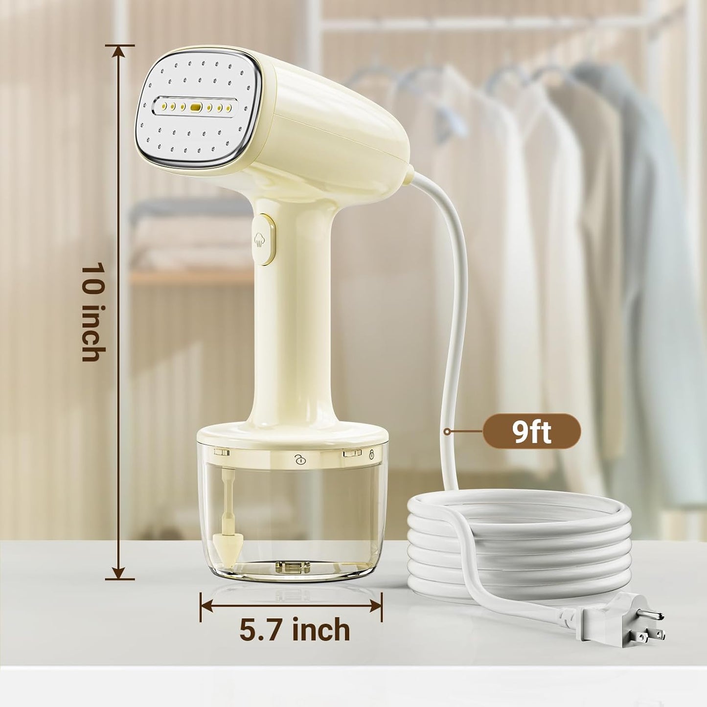 Steamer for Clothes, Handheld 10-second Fast Heat-up Clothes Steamer, Portable Travel Steamer