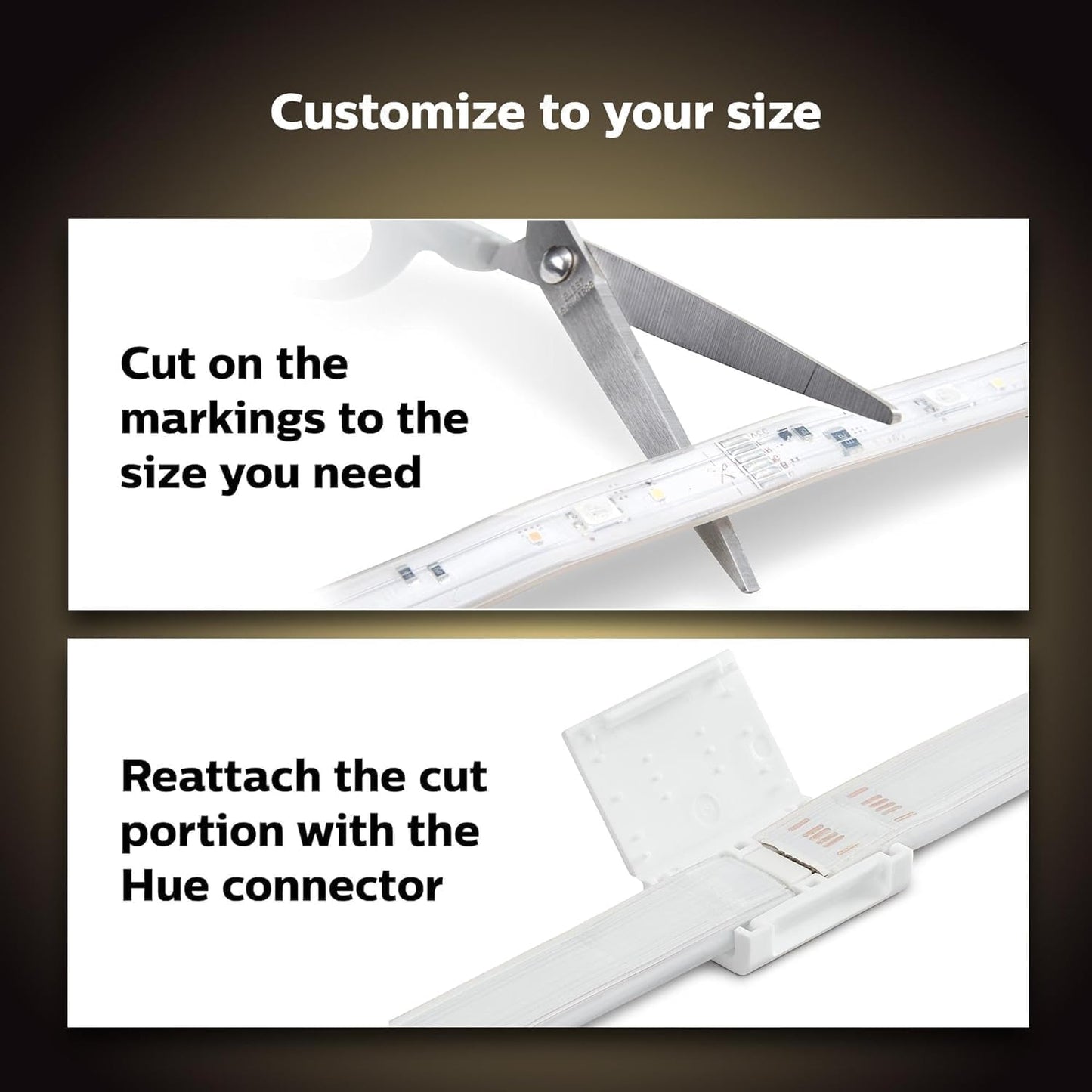 Philips Hue Indoor 6-Foot Smart LED Light Strip Plus Base Kit - Color-Changing Single Color Effect - 1 Pack - Control with Hue App - Works with Alexa, Google Assistant and Apple HomeKit