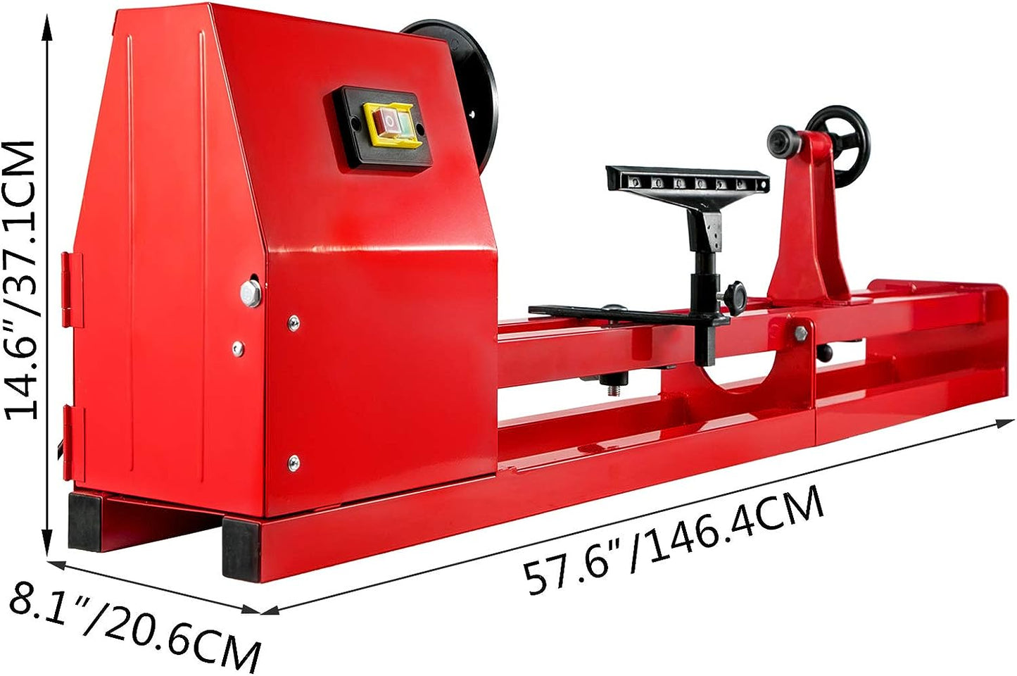 NEW - Mophorn Wood Lathe 14" x 40", Power Wood Turning Lathe 1/2HP 4 Speed 1100/1600/2300/3400RPM, Benchtop Wood Lathe with 3 Chisels Perfect for High Speed Sanding and Polishing of Finished Work - Retail $169