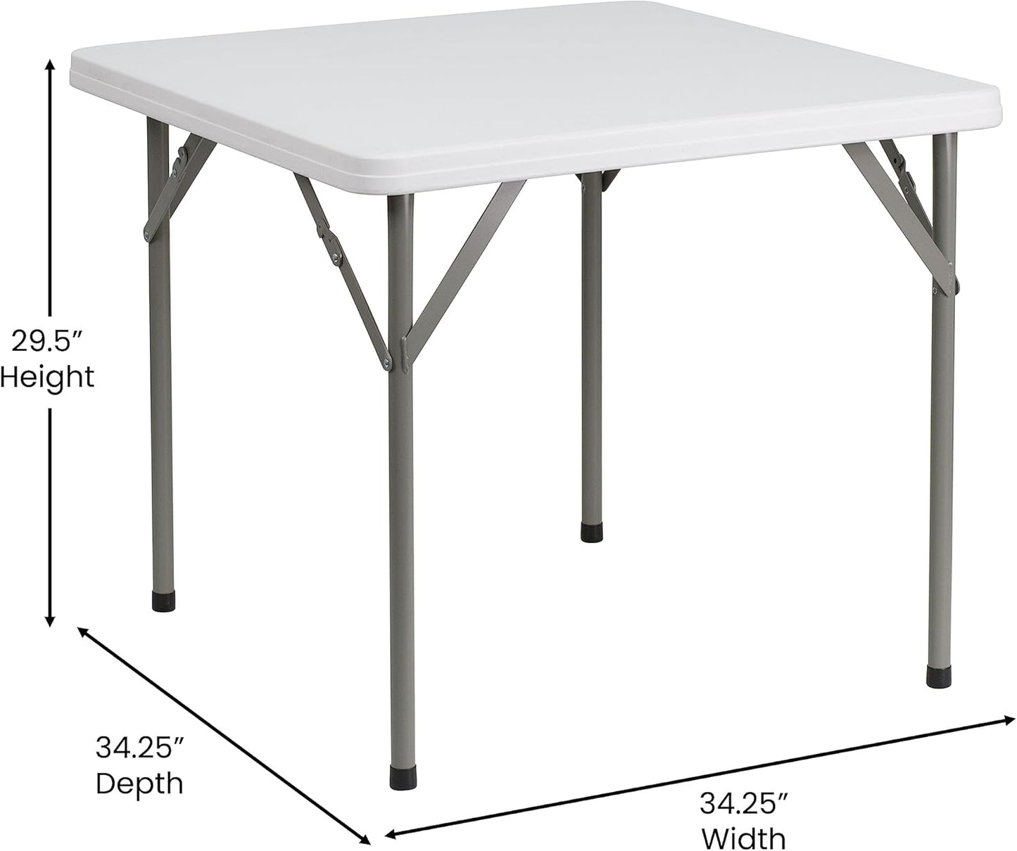 NEW - Flash Furniture Elon 2.85' Square Plastic Folding Event Table for Indoor/Outdoor Events, Portable Banquet Table with Locking Legs, White - Retail $51