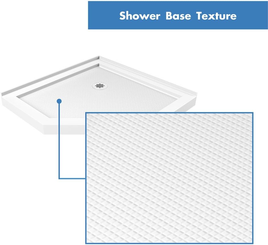 NEW - DreamLine SlimLine 42 in. D x 42 in. W x 2 3/4 in. H Corner Drain Neo-Angle Shower Base in White, DLT-2042420 - Retail $379