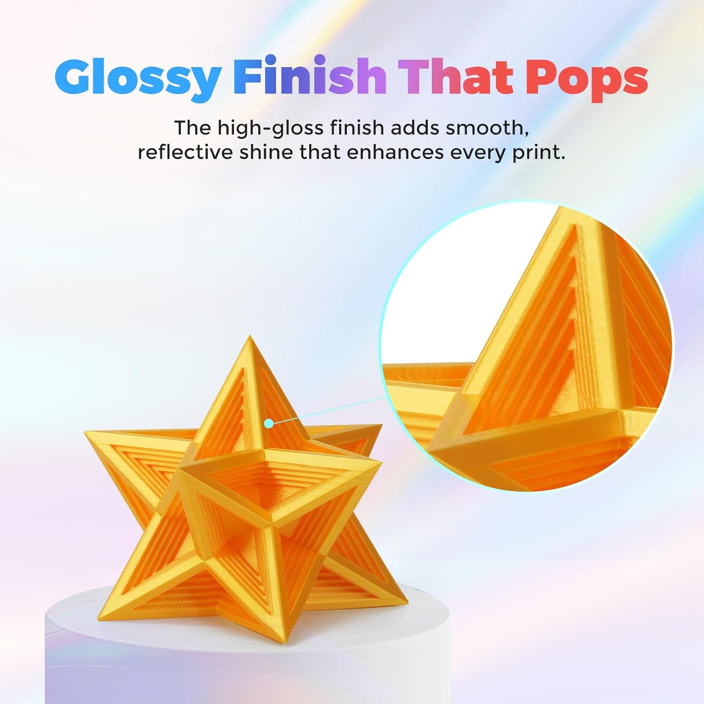 FLASHFORGE Silk PLA Filament 1.75mm Bright Gold, Smooth and Silky Texture 3D Printing Filament, Dimensional Accuracy +/- 0.02mm