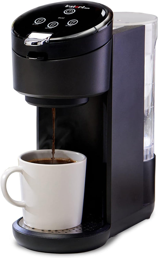 NEW - Instant Solo Single Serve Coffee Maker, From the Makers of Pot, K-Cup Pod Compatible Brewer, Includes Reusable & Bold Setting, Brew 8 to 12oz., 40oz. Water Reservoir, Black - Retail $69