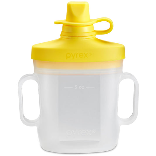 NEW - 4Pyrex Littles Sippy Cup 5 OZ Pouch, Silicone Baby Toddler Feeding Set, Airtight Leak-Proof BPA Free Non-Breakable Dishwasher Safe, Ages 6 Months + - Retail $3