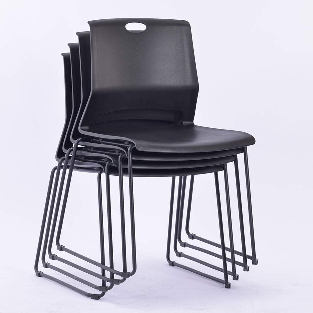 NEW - Sidanli Stacking Chairs (Set of 4) Stackable Waiting Room Chairs Conference Room Chairs-Black  - Retail $299