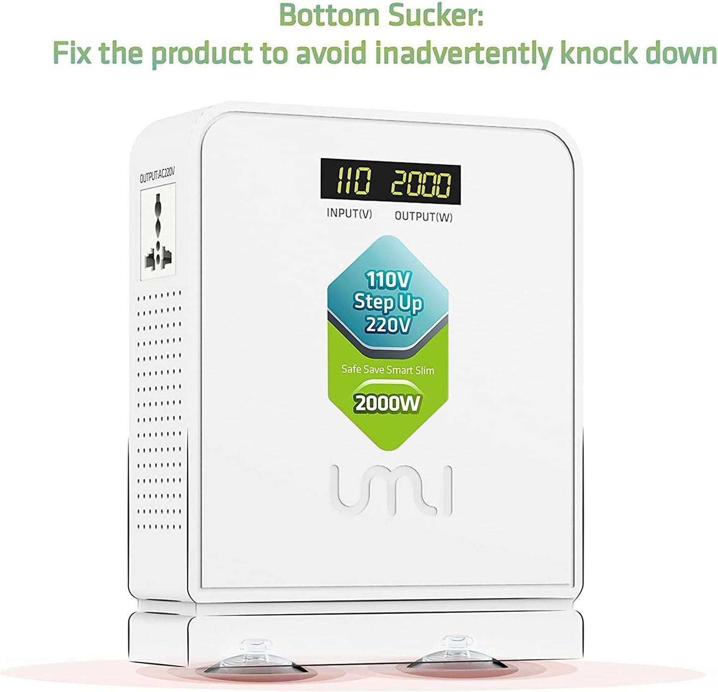 UMI 2000W Step Up Voltage 110v to 220v Converter, Voltage Converter 110v to 220v for Large Capacity Device Up to 4000W, Step Up Converter 110v to 220v with Pure Copper Coils- Transformer 110v to 220v