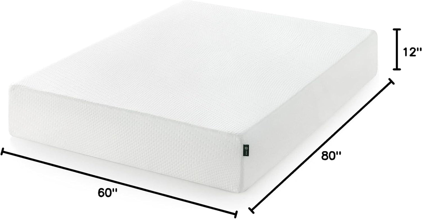 NEW - ZINUS 12 Inch Green Tea Essential Memory Foam, Queen, White - Retail $329