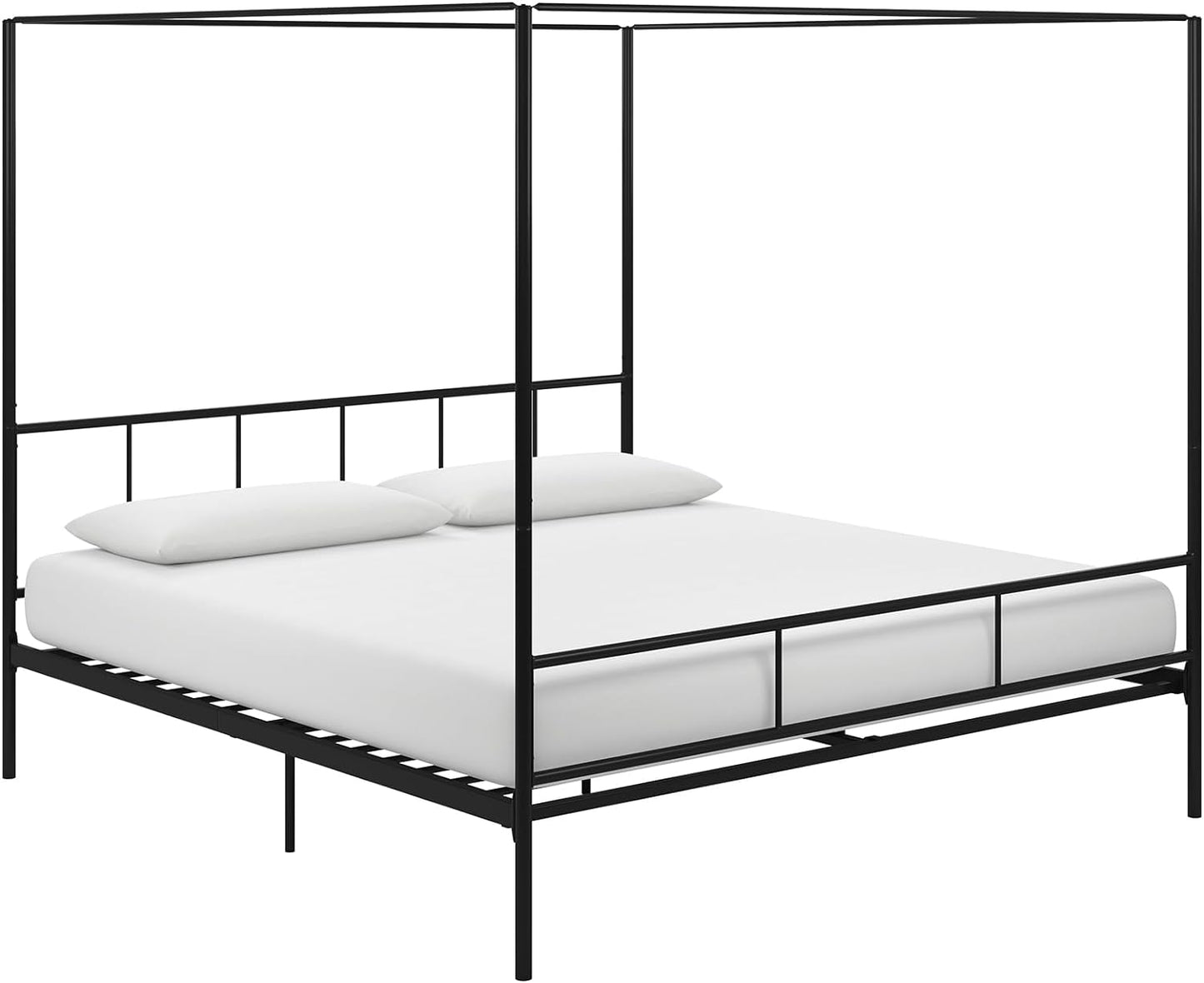 NEW - Novogratz King Marion Canopy Bed Frame, Black, King - Retail $183