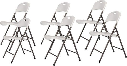Folding Plastic Chair with 350-Pound Capacity - 6-Pack, Commercial Grade Folding Chair，White (White, 6-Picks) - Retail $110