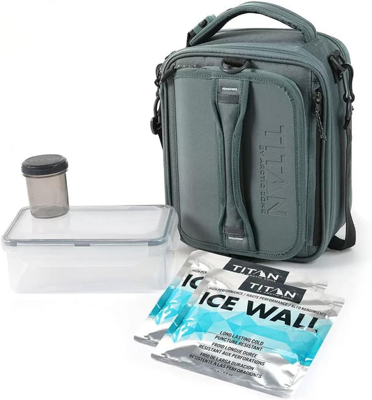Titan Arctic Zone Fridge Cold, Crush Resistant Lunch Pack with 2 Ice Walls