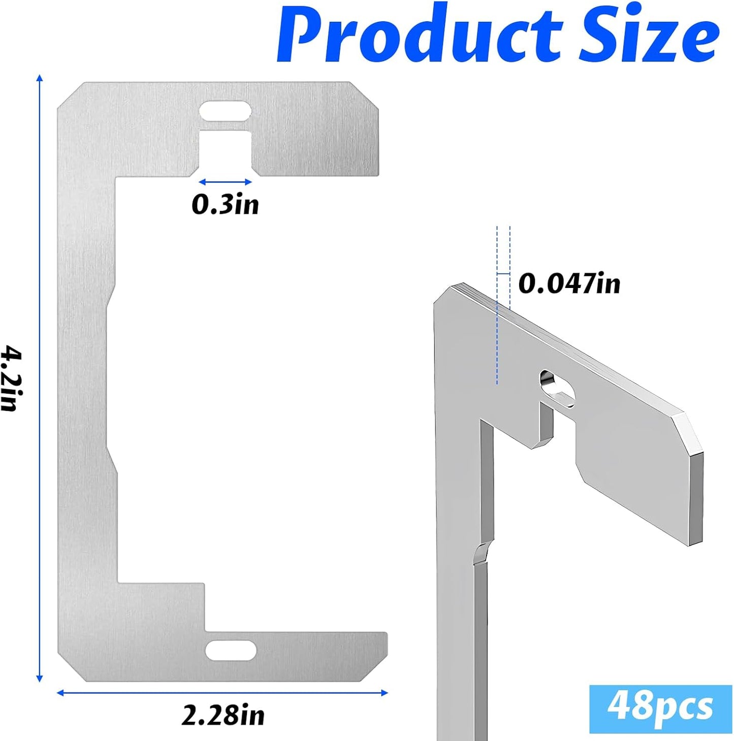 48 Pcs Electric Outlet Spacers for Electrical Box, Flush Fit Device Leveling Plates Wall Plate Spacers for Loose Outlet Plug and Switches Repair