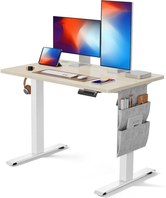 NEW - Marsail Standing Desk Adjustable Height, Electric Standing Desk, Stand up Desk with Storage Bag,Headphone Hook for Computer Workstations Desk Memory Preset - Retail $179