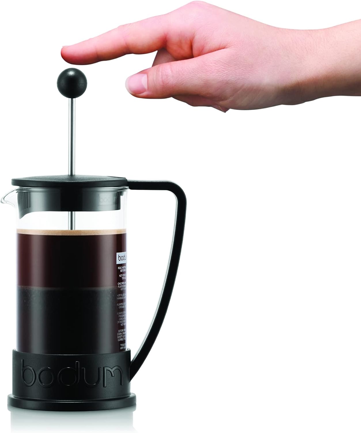 Bodum 12oz Brazil French Press Coffee Maker, High-Heat Borosilicate Glass, Black - Made in Portugal