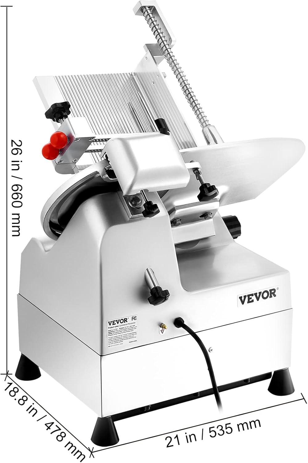 [non working] VEVOR Automatic Meat Slicer, 540W Deli Slicer with Two 10" Stainless Steel Removable Blade, 0-15mm Adjustable Thickness for Home Use, Child Lock Protection, for Meat Cheese Bread