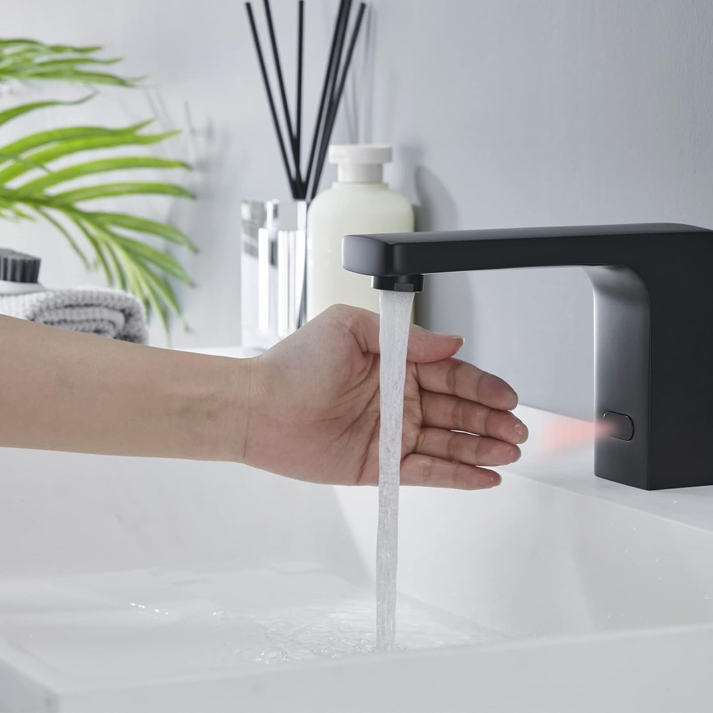 NEW - Automatic Sensor Touchless BathroomSink Faucet Hot and Cold Mixer Sensor Faucet with Control Box Vanity Faucets Hands Free Bathroom Water Tap with Control Box,Matte Black - Retail $128
