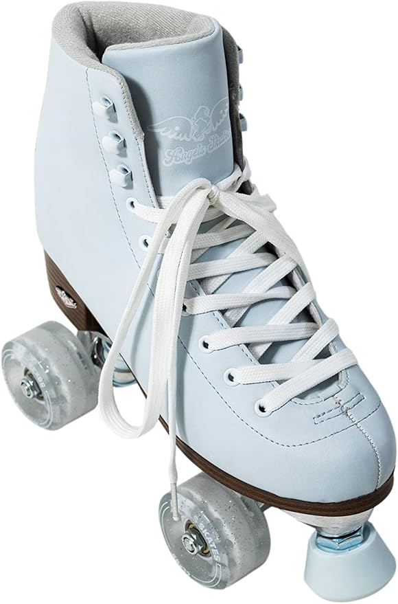 Angels Skates Kids' & Women's Roller Skates SIZE 13- Premium Quality PU Leather Quad Roller Skates - Non Adjustable High- top Perfect Indoor Outdoor Girls Retro Roller Skates