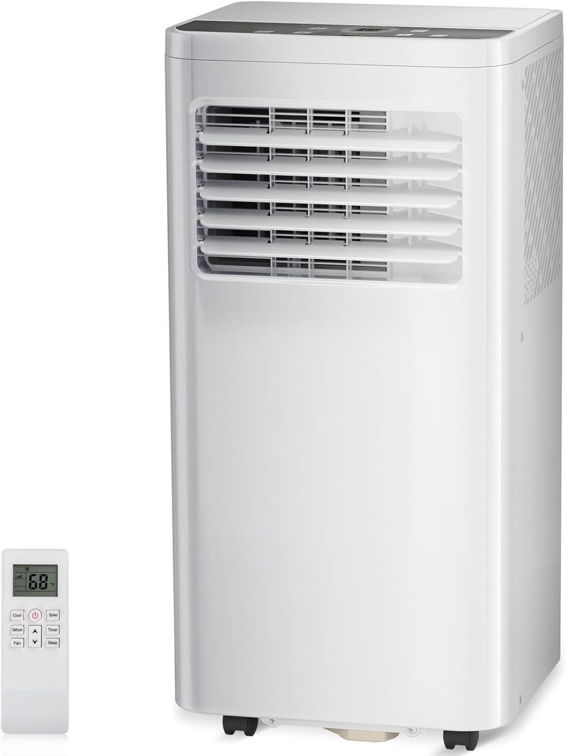 R.W.FLAME 10,000 BTU Air Conditioner cool Up to 450 Sq.Ft, 4 Modes Portable AC Unit with 24Hrs Timer/LED Display/Remote Control/Installation Kits, AC Unit for Bedroom, White