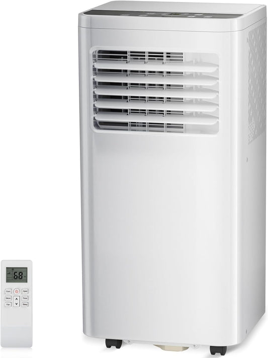 R.W.FLAME 10,000 BTU Air Conditioner cool Up to 450 Sq.Ft, 4 Modes Portable AC Unit with 24Hrs Timer/LED Display/Remote Control/Installation Kits, AC Unit for Bedroom, White