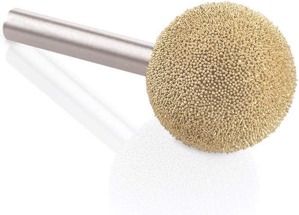 Kutzall Original Sphere Rotary Burr, 1⁄4" Shaft, Fine - Wood Carving Bit for Bosch, DeWalt, Milwaukee Tools. Abrasive Tungsten Carbide Coating, 1" (25.4mm) Head Diameter, S-1G