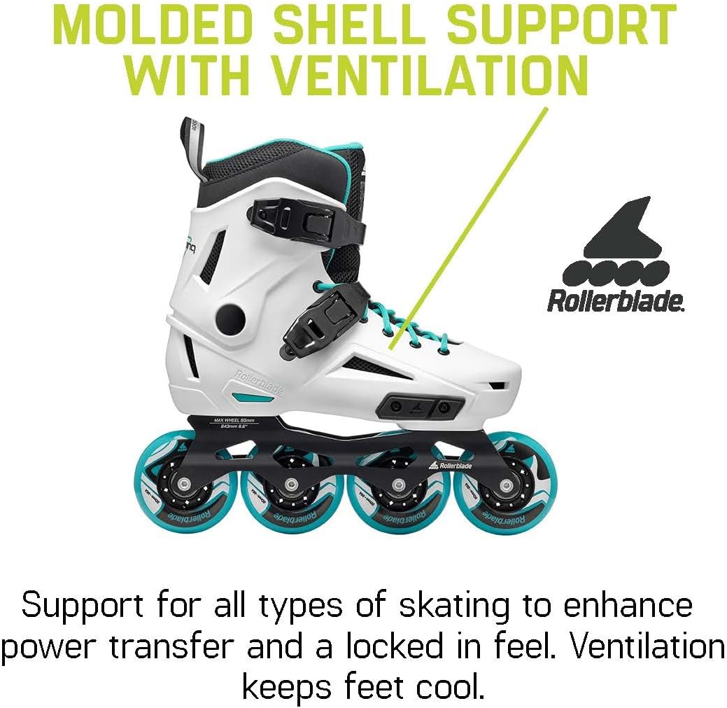 Rollerblade Lightning Women's Urban Inline Skate, White and Aqua size 6/6.5 - Retail $199
