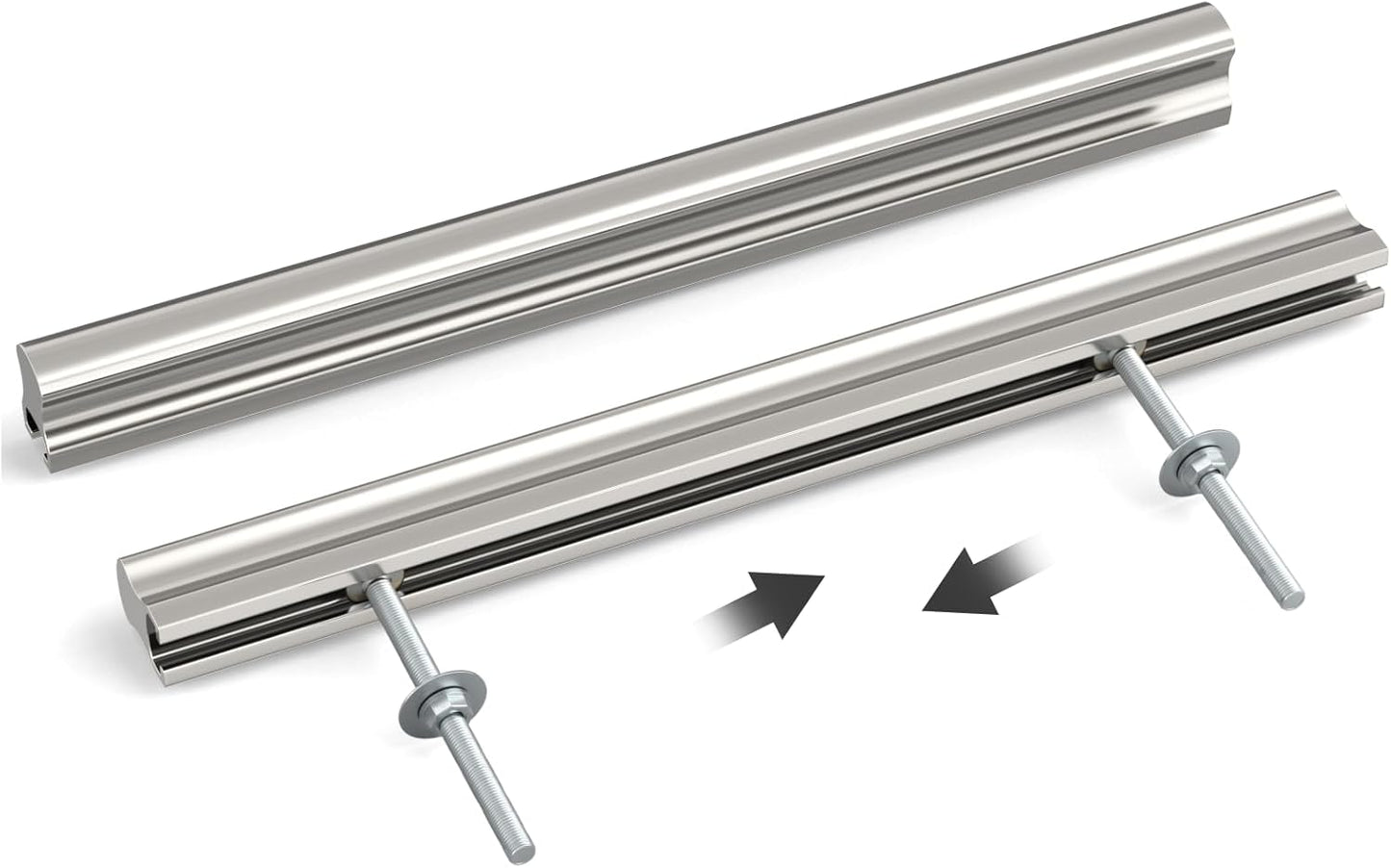 Peaha 10 Pack Adjustable Cabinet Drawer Pulls Overall Length 224mm(8-13/16inch) Silver Drawer Handles Dresser Hardware for Cupboard