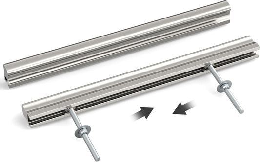 Peaha 10 Pack Adjustable Cabinet Drawer Pulls Overall Length 224mm(8-13/16inch) Silver Drawer Handles Dresser Hardware for Cupboard