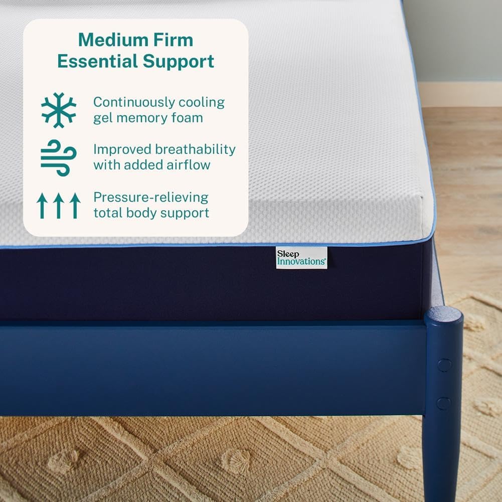 NEW - Sleep Innovations CAL KING 12 Inch Marley Cooling Gel Memory Foam Mattress, Cal King Size, Bed in a Box, Medium Firm Support - Retail $469