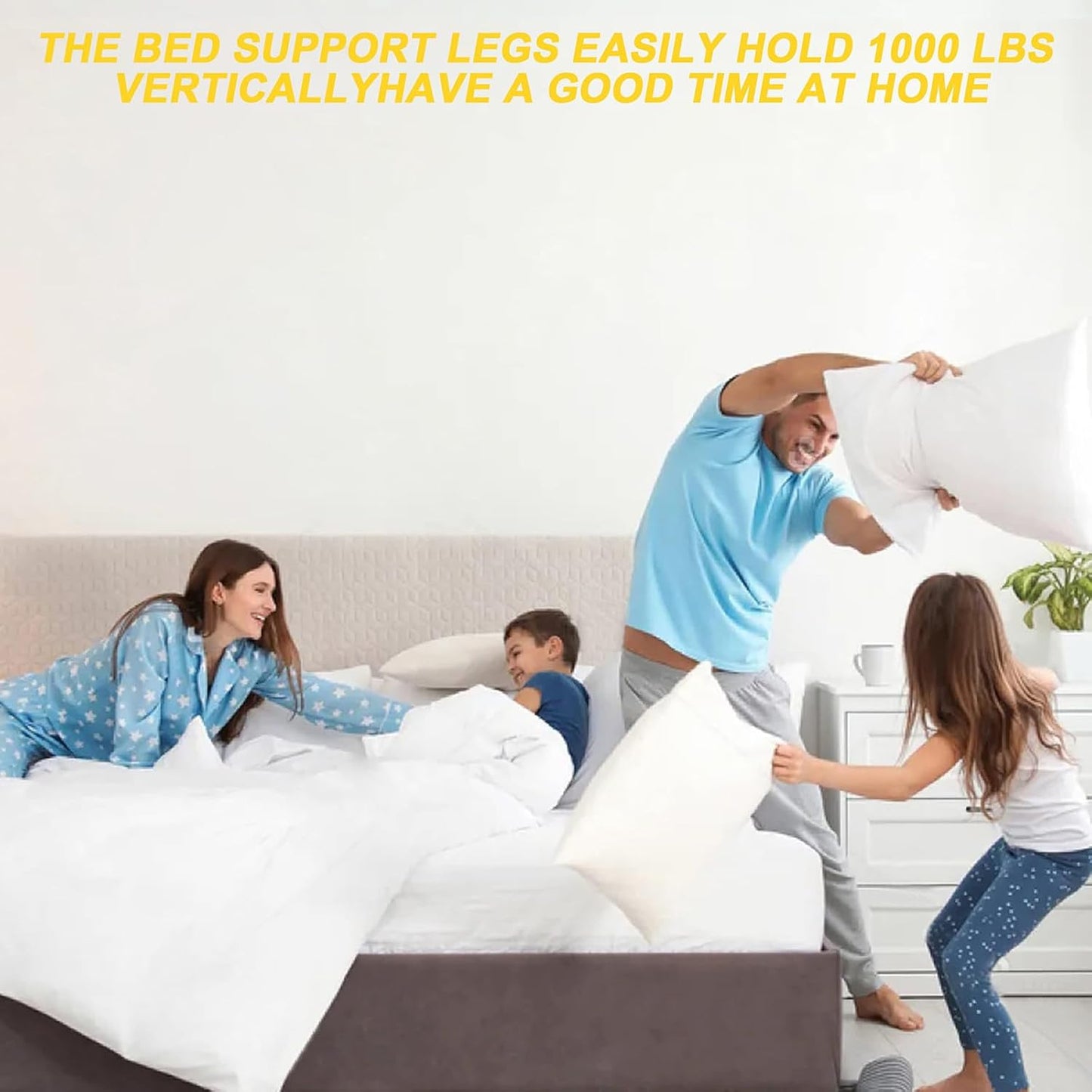 OLAYA Adjustable Bed Legs - Premium Replacement Support Legs for Enhanced Bed Frame Stability, Perfect as Bed Feet, Bed Legs Risers, and Bed Frame Support Beams (4, 5.9"-7")