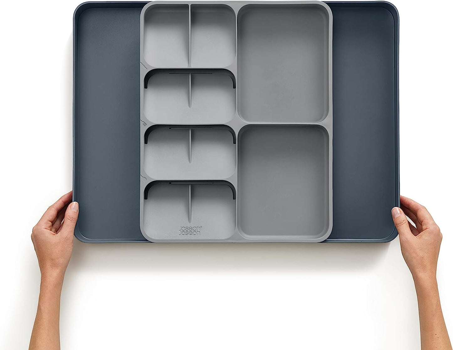 NEW - Joseph Joseph DrawerStore Kitchen Drawer Organizer Tray for Silverware Cutlery Utensils and Gadgets, Expandable, Gray - Retail $18